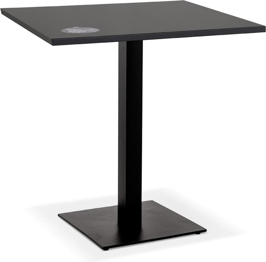 Alterego Design Alterego Zwart vierkant eettafeltje 'MUFFIN' voor binnen buiten 68x68 cm