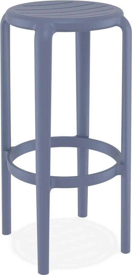 Alterego Design Alterego Barkruk 'PEYA' van donkergrijze kunststof voor binnen buiten