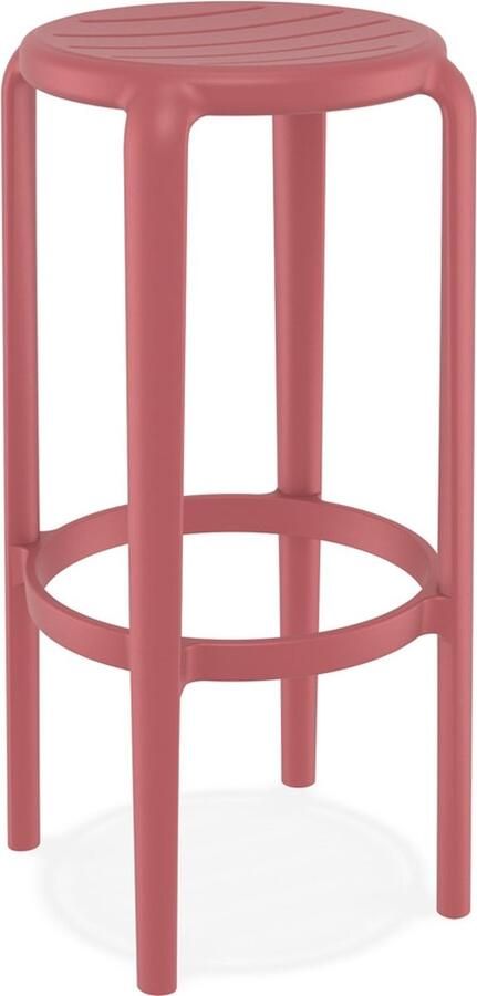 Alterego Design Alterego Barkruk 'PEYA' van rode kunststof voor binnen buiten