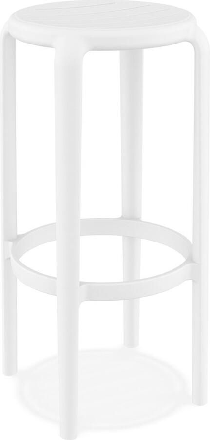 Alterego Design Alterego Barkruk 'PEYA' van witte kunststof voor binnen buiten