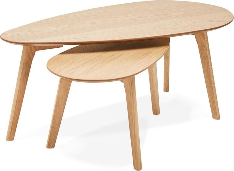 Alterego Design Alterego STOKOLM Nesttafels Beige 100x50x40 cm