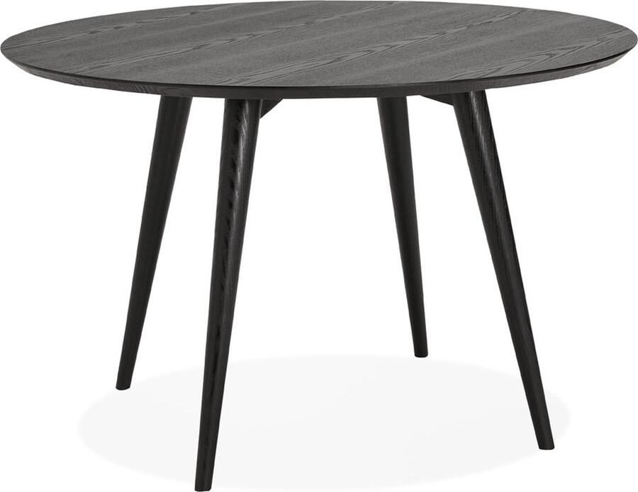 Alterego Design Alterego Ronde eettafel SWEDY' van zwart hout Ø 120 cm