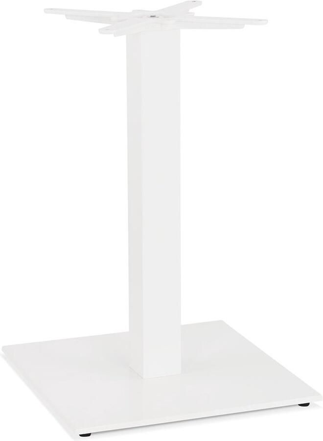 Alterego Design Alterego Vierkant tafelonderstel 'TOWER' 75 in wit metaal binnen- buitenkant