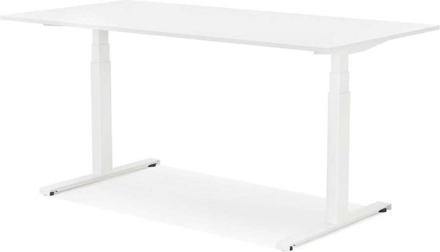 Alterego Design Alterego Witte elektrische zit sta-bureau 'TRONIK' 140x70 cm