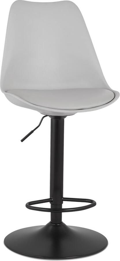 Alterego Design Alterego Grijze verstelbare kruk 'TUTO' met zwarte poot