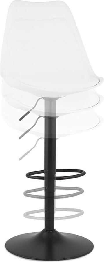 Alterego Design Alterego Witte verstelbare kruk 'TUTO' met zwarte poot
