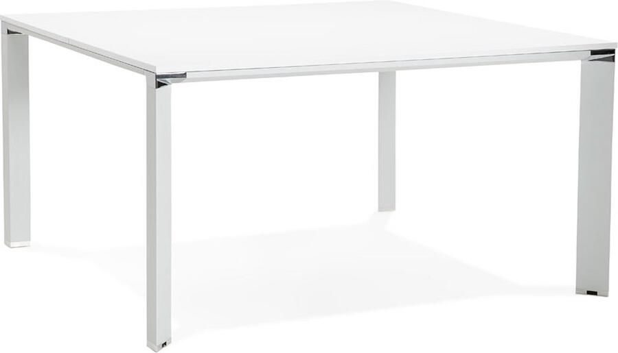 Alterego Design Alterego Vergadertafel bench bureau 'XLINE SQUARE' in het wit 140x140 cm