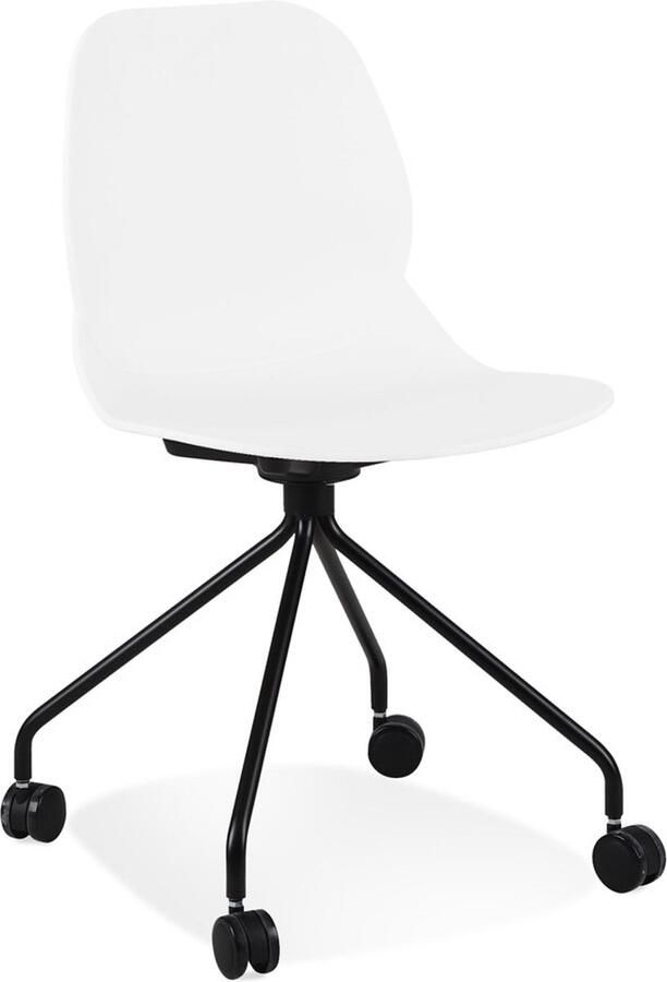 Alterego Design Alterego Witte bureaustoel 'NADIA' op wieltjes