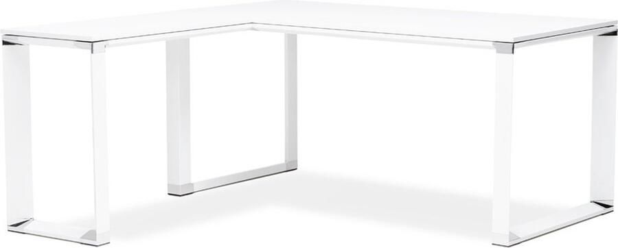 Alterego Design hoekbureau 'XLINE' van wit hout (hoek naar keuze) 160 cm