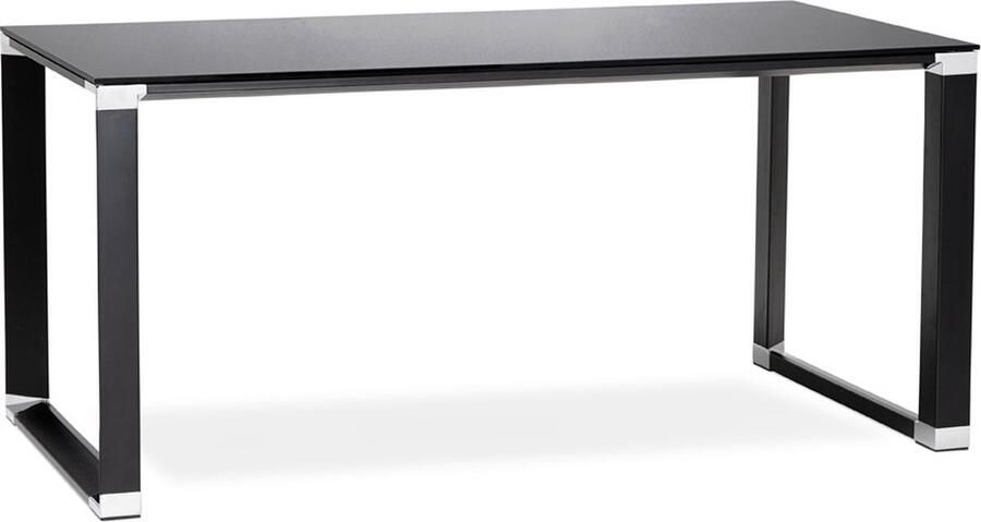 Alterego Design Alterego Klein recht designbureau 'XLINE' uit zwart glas 140x70 cm