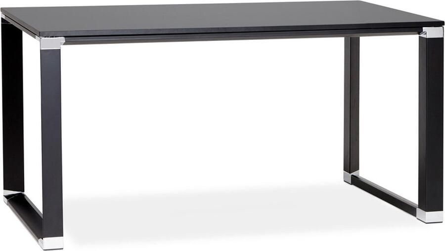 Alterego Design Alterego Klein recht directiebureau 'XLINE' in zwart hout 140x70 cm