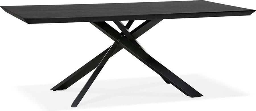 Alterego Design Alterego WALABY Eettafel met centrale x-vormige poot Zwart 200x100x75 5 cm - Foto 2