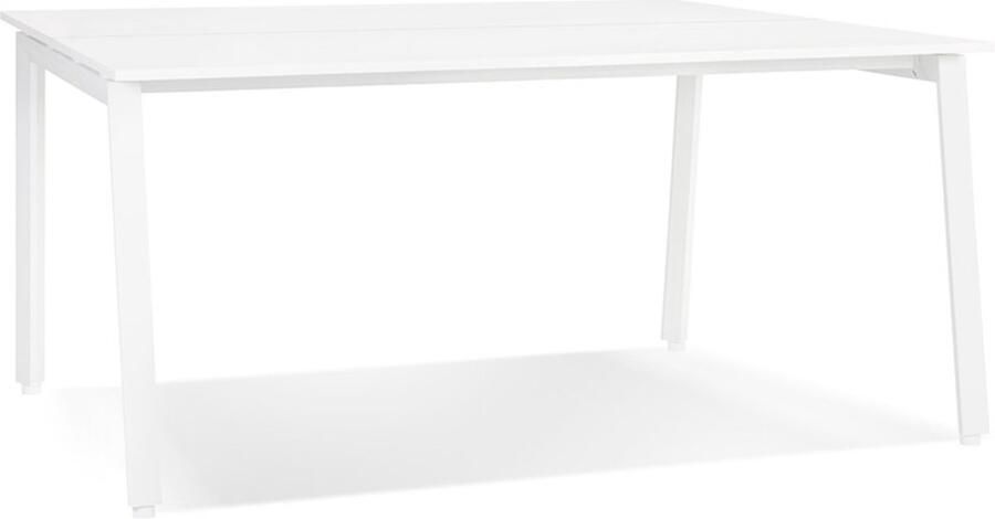 Alterego Design Alterego Witte vergadertafel benchbureau 'AMADEUS SQUARE' 160x160 cm