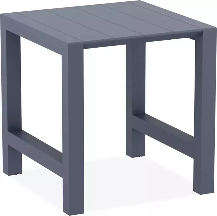 Alterego Design Alterego Donkergrijze hoge uitschuifbare tafel 'ATCHAM' binnen buiten 100(140)x100 cm