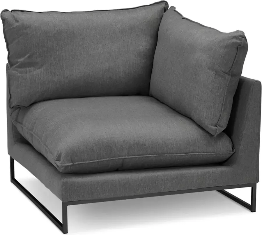 Alterego Design Alterego Donkergrijze stoffen hoekfauteuil 'LASKA CORNER