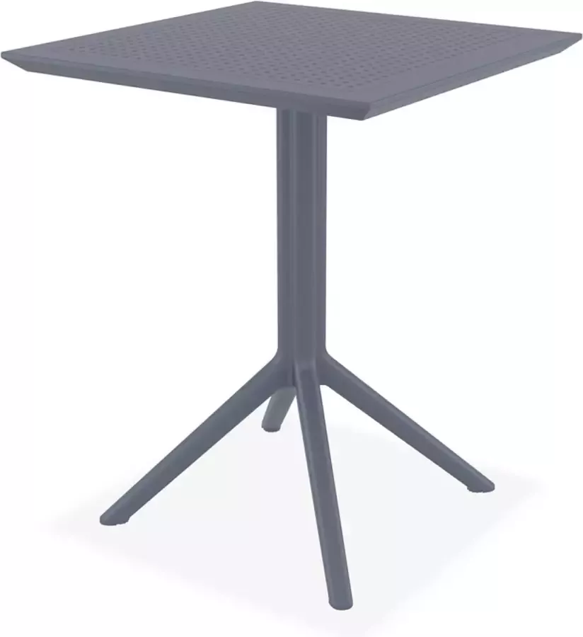 Alterego Design Alterego Donkergrijze vierkante opvouwbare terrastafel 'FOLY' 60x60 cm