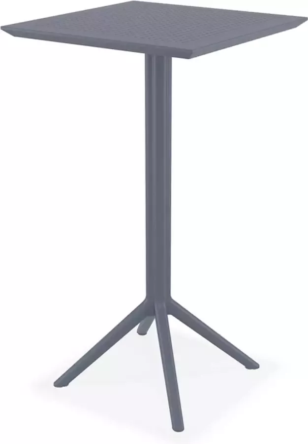 Alterego Design Alterego Donkergrijze vouwbare hoge tafel 'FOLY BAR' voor binnen en buiten