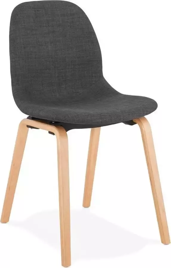 Alterego Design Alterego Eetkamerstoel 'CELTIK' van grijze stof Scandinavische stijl