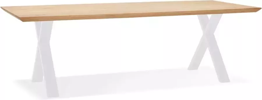 Alterego Design Alterego Eettafel 'ALEXANDRA' van eikenhout met witte poten 260x100 cm