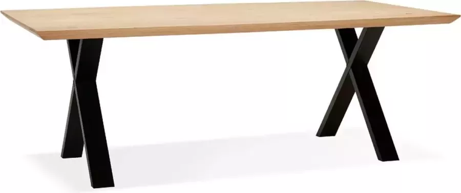 Alterego Design Alterego Eettafel 'ALEXANDRA' van eikenhout met zwarte poten 200x100 cm