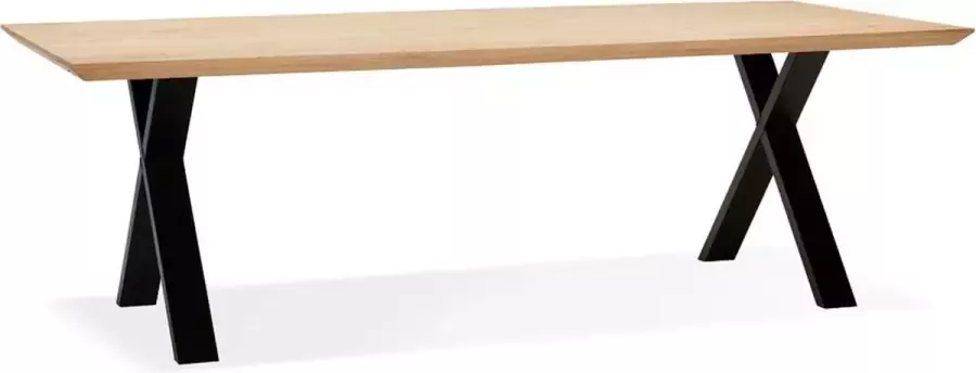 Alterego Design Alterego Eettafel 'ALEXANDRA' van eikenhout met zwarte poten 260x100 cm