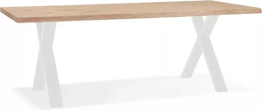 Alterego Design Alterego Eettafel 'BENEFIK' van eikenhout met witte poten 200x100 cm
