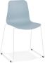 Alterego Design Alterego EXPO' moderne blauwe stoel met witte metalen poten - Thumbnail 2