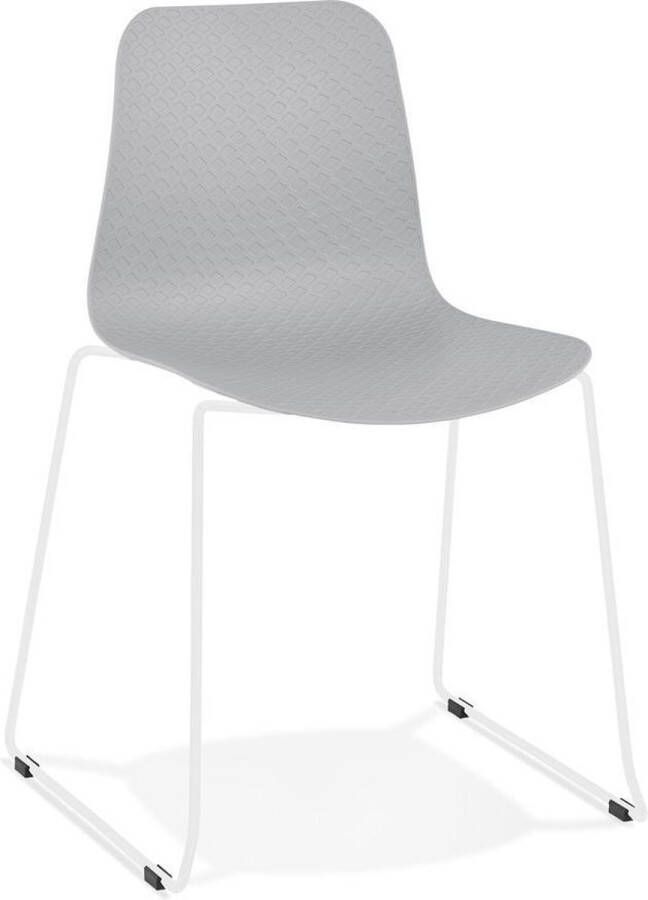 Alterego Design Alterego EXPO' moderne grijze stoel met witte metalen poten