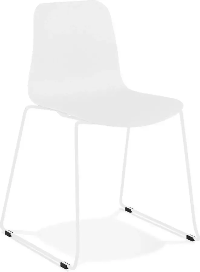 Alterego Design Alterego EXPO' moderne witte stoel met witmetalen poten