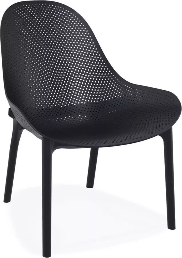 Alterego Design Alterego Geperforeerde tuinzetel 'SILO' zwart design