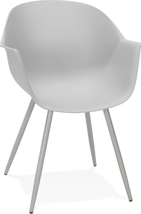 Alterego Design Alterego Grijze design stoel met armleuningen 'KELLY