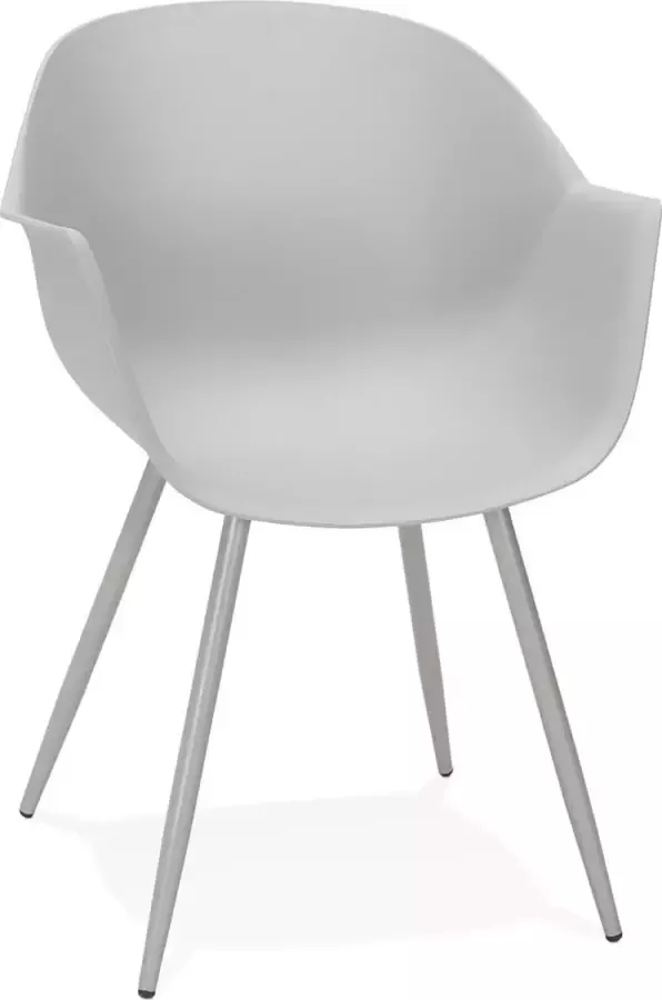 Alterego Design Alterego Grijze design stoel met armleuningen 'KELLY