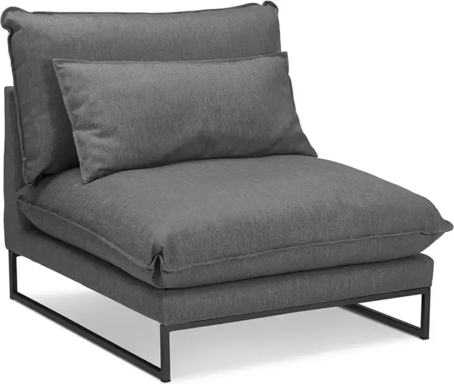 Alterego Design Alterego Grote loungefauteuil 'LASKA' van donkergrijze stof met 1 plaats