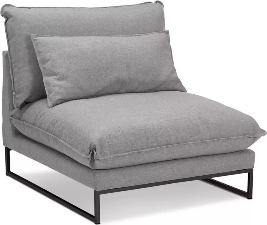 Alterego Design Alterego Grote loungefauteuil 'LASKA' van lichtgrijze stof met 1 plaats