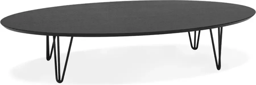 Alterego Design Alterego Grote salontafel 'ELYPSE' van hout en zwart metaal