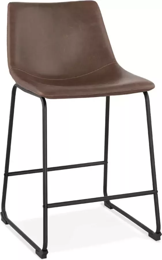 Alterego Design Alterego Halfhoge kruk 'CHERIF MINI' bruin vintage