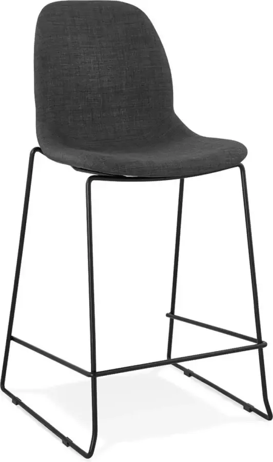 Alterego Design Alterego Halfhoge kruk 'EKTOR MINI' met donkergrijze stof stapelbaar