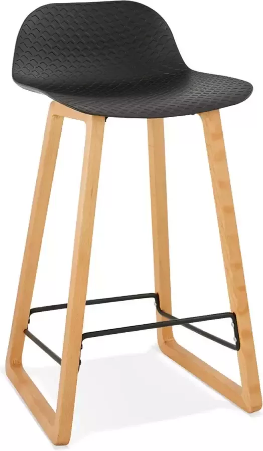 Alterego Design Alterego Halfhoge kruk 'MAKI MINI' zwart Scandinavische stijl