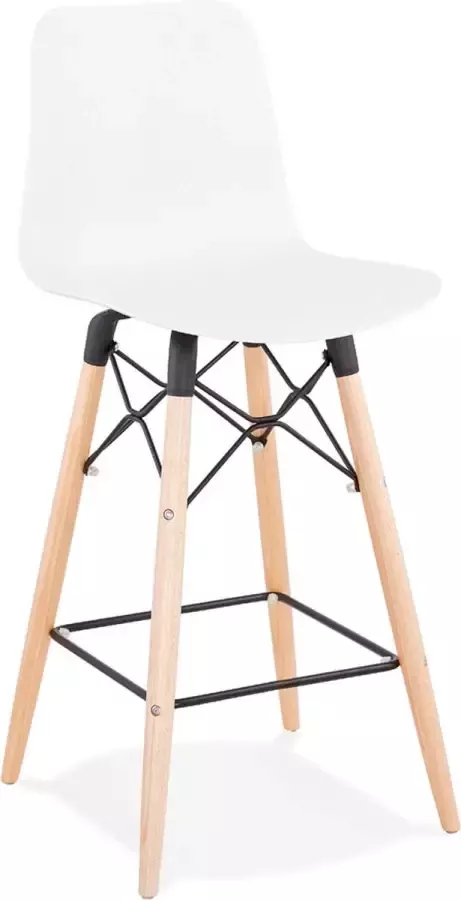 Alterego Design Alterego Halfhoge kruk 'MOZAIK MINI' wit Scandinavische stijl