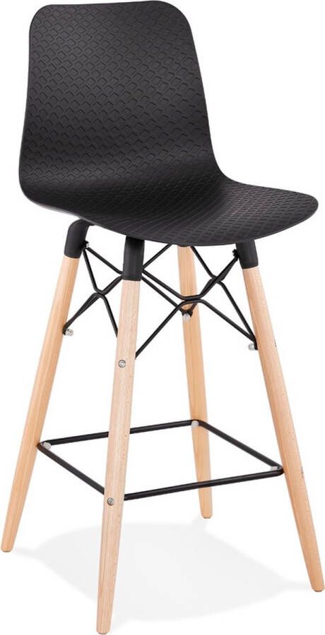 Alterego Design Alterego Halfhoge kruk 'MOZAIK MINI' zwart Scandinavische stijl