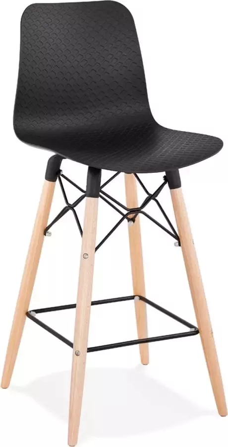 Alterego Design Alterego Halfhoge kruk 'MOZAIK MINI' zwart Scandinavische stijl