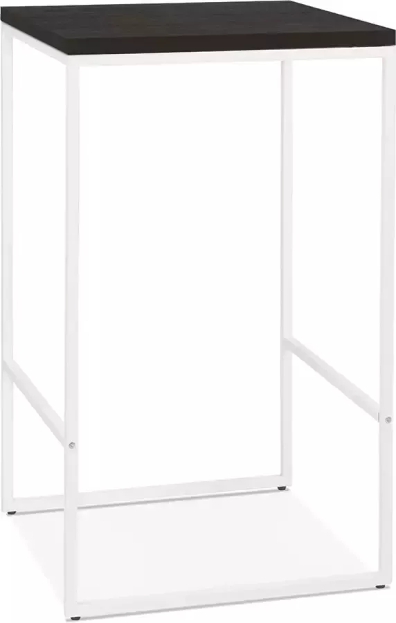 Alterego Design Alterego Hoge design 'STRAMOS' tafel met witte structuur en Wengé-afwerking voor professionelen uit de HORECAsector