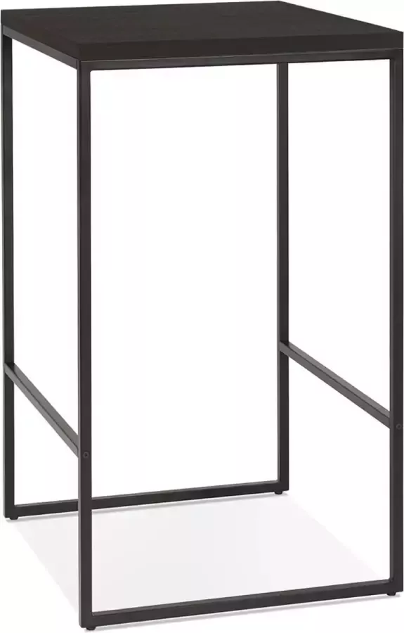 Alterego Design Alterego Hoge design 'STRAMOS' tafel met zwarte structuur en Wengé-afwerking voor professionelen uit de HORECAsector
