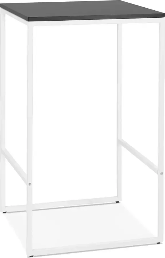 Alterego Design Alterego Hoge industriële 'ORTOS' tafel met zwart blad en witte structuur