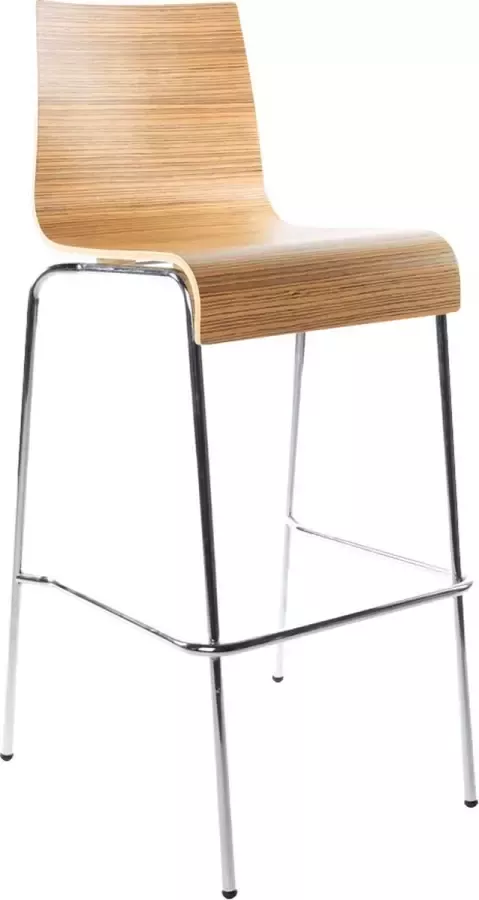 Alterego Design Alterego Hoge kruk 'KWATRO' uit zebrano hout op 4 poten stapelbaar