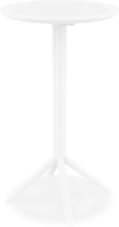 Alterego Design Alterego Hoge opvouwbare tafel 'GIMLI BAR' van witte kunststof voor binnen buiten Ø 60 cm