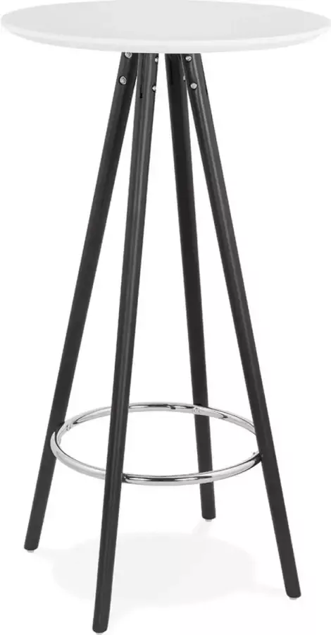 Alterego Design Alterego Hoge tafel Statafel 'GALA' in wit hout en met zwarte poten