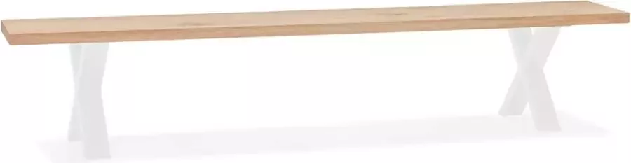 Alterego Design Alterego Industriële bank 'ALEXANDRA BENCH' van hout en wit metaal 200 cm