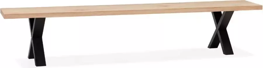 Alterego Design Alterego Industriële bank 'ALEXANDRA BENCH' van hout en zwart metaal 200 cm