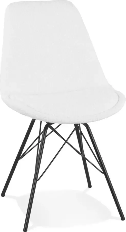 Alterego Design Alterego Industriële design stoel 'VIOLETTE' van witte badstof